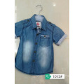 Günstige Kinder Jungen kurze Ärmel Fancy Denim Polo T-Shirt Jacke Kleidung Anzug